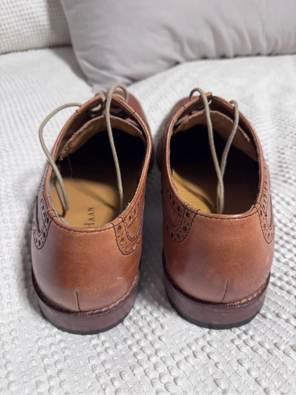 Cole Haan Tan Leather Wingtip Oxfords